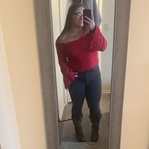 Red lace top